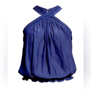 Ramy Brook Caddie Halter Top, Spring Navy, Extra Large